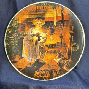 Norman Rockwell Collector Plate Christmas 1979 Somebody's Up There Knowles